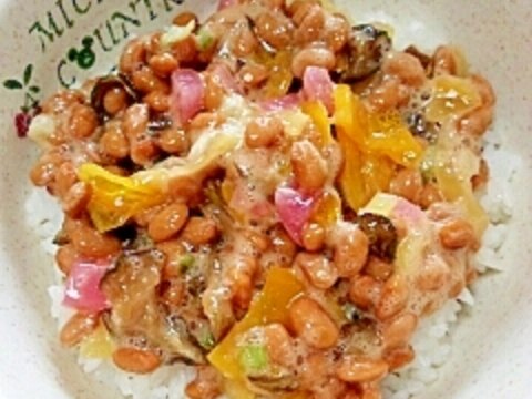 納豆の食べ方-オリーブオイル＆漬物三昧♪